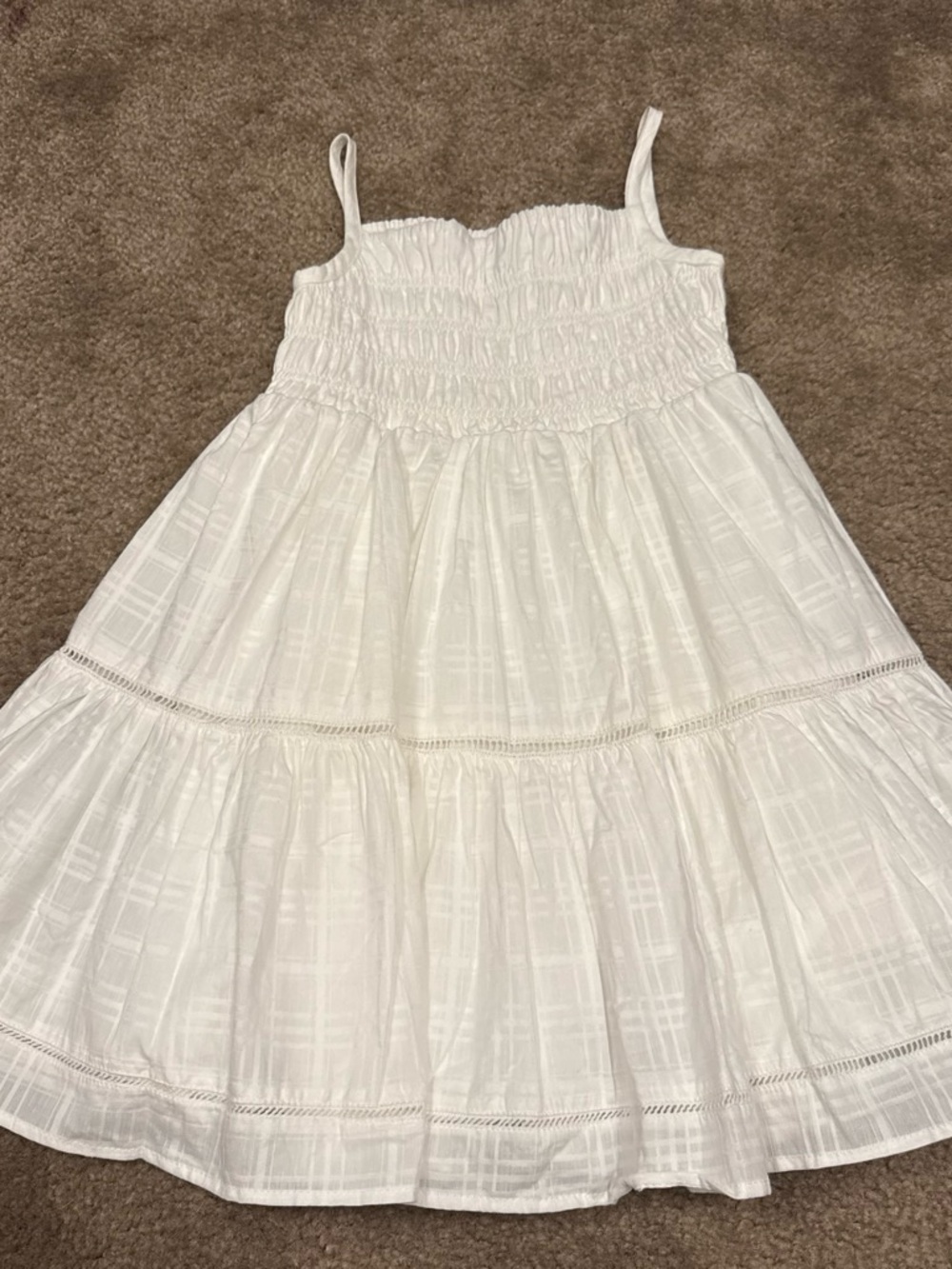 cupcakes & cashmere White Smocked Tiered Sundress